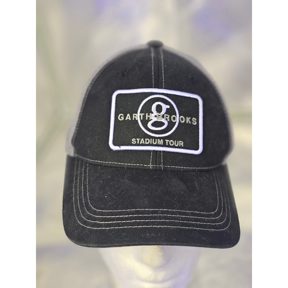 Garth Brooks Stadium Tour Trucker Hat Black Grey Snapback Signature 7 Series Cap